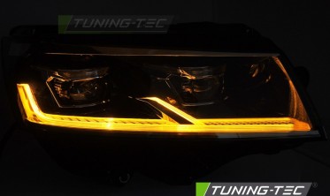 Передні тюнінг фари VW T6.1 2020-2024 чорні full led фото