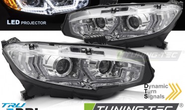 Диодные передние фары Honda Civic MK10 тюнинг оптика full led фото