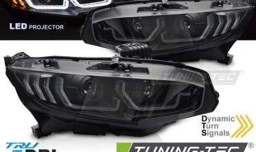 Лед фары передние Honda Civic MK10 черная оптика full led фото