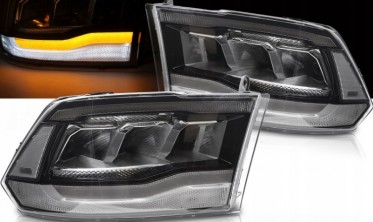 Черные диодные фары передние Dodge Ram 2009-2018 тюнинг оптика full led фото