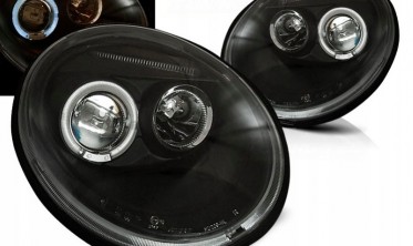 Чорні тюнінг передні фари Volkswagen New Beetle фото