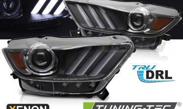 Чорні передні фари Ford Mustang 2014-2017 під ксенон фото