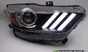 Чорні передні фари Ford Mustang 2014-2017 під ксенон фото