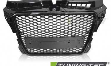 Решетка радиатора без значка Audi A3 8P 2008-2012 черная глянцевая фото