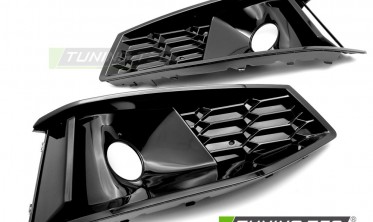Бокові решітки в бампер Audi A4 B9 2020-2024 чорний глянець фото