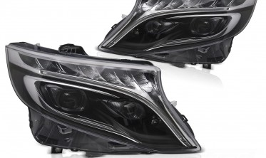 Передні фари full led Mercedes V-class / Vito W447 чорна оптика тюнінгова фото
