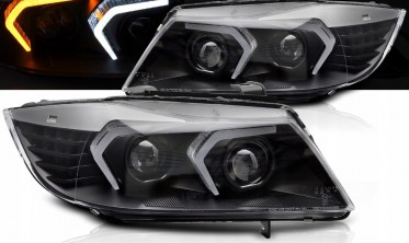 Передні фари з лінзами BMW 3 E90 sedan, E91 kombi 2005-2008 full led black фото