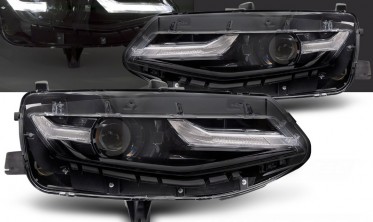 Фары full led передние Chevrolet Camaro 2019-2023 черная тюнинг оптика фото