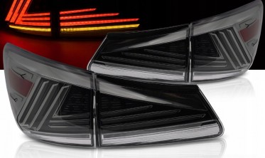 Задні лед ліхтарі Lexus IS 06-13 темні тюнінгові стопи фото