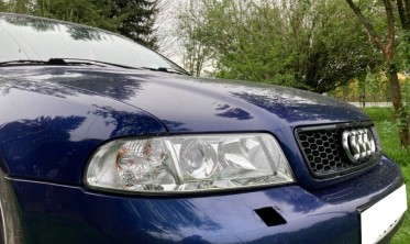 Хром фары передние с линзой Audi A4 B5 рестайл фото