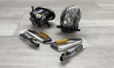 Туманки лед Audi A4 B8 08-11 / A6 C6 09-11 / Q5 08-16 черные диодные фото
