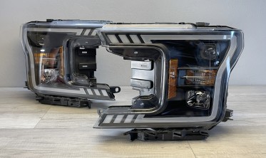 Чорні фари передні Ford F150 MK13 2017-2020 тюнінг оптика з діодами фото