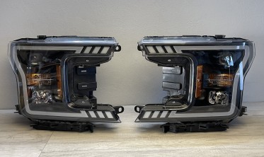 Чорні фари передні Ford F150 MK13 2017-2020 тюнінг оптика з діодами фото