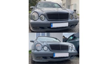 Чорні фари передні Mercedes CLK W208 з кільцями Angel eyes фото