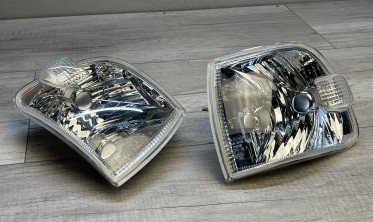 Повороты передние хромированные VW T4 рестайл, косая фара фото