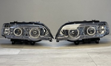 Передні тюнінгові фари BMW X5 E53 дорестайл 1999-2003 фото