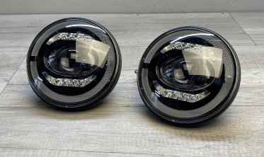 Чорні тюнінгові фари світлодіодні JEEP Wrangler TJ / LJ / JK фото