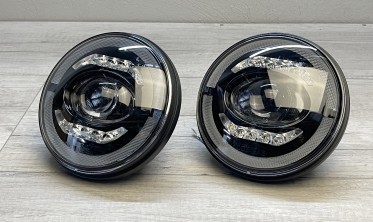 Чорні тюнінгові фари світлодіодні JEEP Wrangler TJ / LJ / JK фото