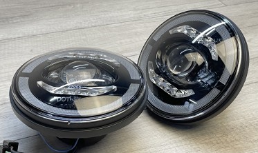 Чорні тюнінгові фари світлодіодні JEEP Wrangler TJ / LJ / JK фото