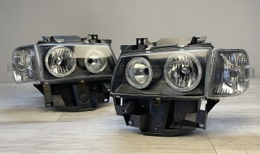 Фары передние тюнинговые VW T4 рестайл Depo Angel Eyes фото