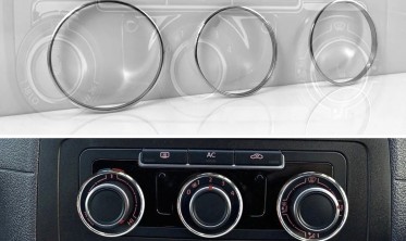 Декоративні кільця на ручки пічки VW Caddy / Golf 6 / Touran / Eos / Jetta / Sirocco / Tiguan / Vw T5 fl / T6 / VW CC / Passat b7 фото