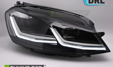 Передние фары full led VW Golf 7 2012-2017 черная оптика тюнинговая Silver line фото