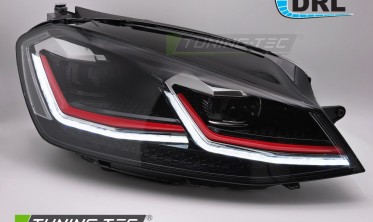 Діодні передні фари VW Golf 7 2012-2017 тюнінг оптика Red line фото