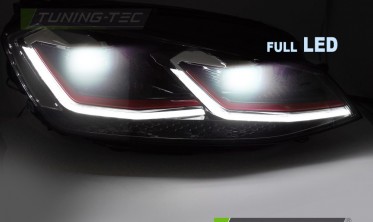 Діодні передні фари VW Golf 7 2012-2017 тюнінг оптика Red line фото