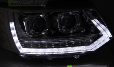 Передние фары full led VW T5 2010-2015 тюнинговая оптика в стиле VW T6 фото