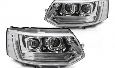 Передні фари full led VW T5 2010-2015 тюнінгова оптика в стилі VW T6 фото