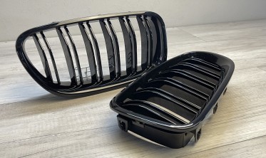 Решетка радиатора (ноздри) BMW F10, F11 с двойными ребрами фото