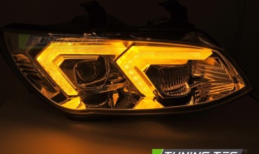Ксенонові передні фари BMW E92, E93 LCI жовті діодні габарити  фото