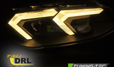 Передние фары желтые лед BMW E92, E93 2010-2013 черные тюнинг под ксенон фото