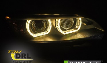 Фары передние BMW E92 / E93 под ксенон с желтыми led габаритами фото