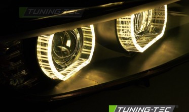 Фары передние BMW E92 / E93 под ксенон с желтыми led габаритами фото