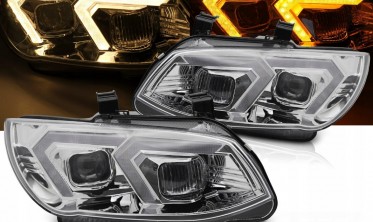 Ксенонові передні фари BMW E92, E93 LCI жовті діодні габарити  фото