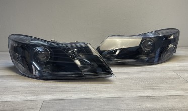 Чорні фари передні з лінзами Skoda Octavia 2 А5 рестайлінг фото
