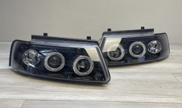 Фари передні VW Passat B5 дорестайл тюнінгові чорні фото