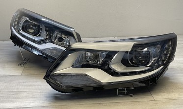Тюнинговые фары передние VW Tiguan рестайлинг с диодами и ДХО фото