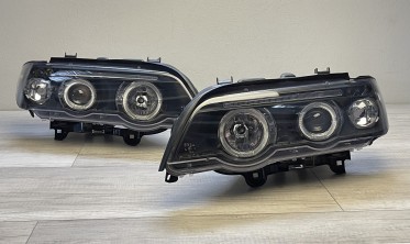 Передні фари з лінзами та кільцями BMW X5 E53 дорестайл фото