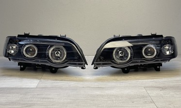 Передні фари з лінзами та кільцями BMW X5 E53 дорестайл фото