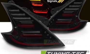 Тюнинг фонари задние Nissan 370Z 2009-2020 стопы black smoke full led фото
