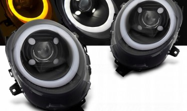 Фари передні Mini Cooper F55 F56 F57 чорні оптика тюнінг білінзи фото