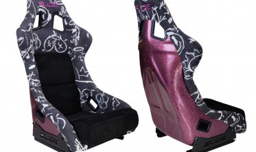 Сидения для машины Slide KS2 Premium Black Spray Graffity Welur Pink Glitter фото