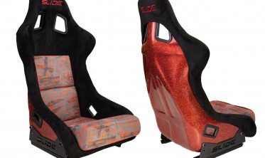 Ковші в авто Slide KS2 Premium Black Personal Words Welur Red Glitter фото