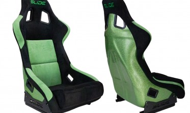 Спортивные ковши для авто Slide KS2 Premium Green Black Welur Green Glitter фото