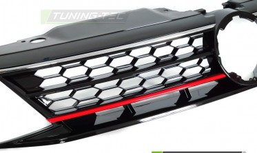 Решетка радиатора VW Jetta MK6 2014-2018 стиль GTI черный глянец фото