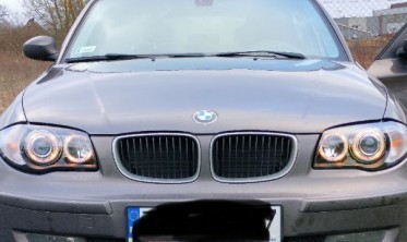 Передние фары BMW E87 / E81 / E82 / E88 черные с кольцами фото