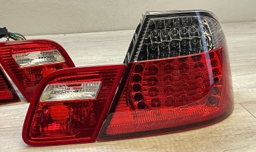 Тюнинговые светодиодные фонари BMW E46 coupe дорестайл red white фото