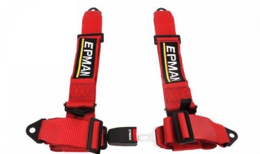 Ремені безпеки спортивні 4-точки Epman red фото